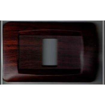 Placa de Cobertura para Tomas Bticino Serie Magic en ABS - 4 Foros - Madera Oscura