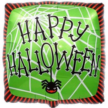 Horror-Shop Globo Foil Feliz Halloween telaraña