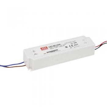 Driver LED Mean Well LPC-60-1050, Corriente Constante 50.4 W, 1.05 A, 9 - 48 V DC, No Dimmable, Protección Sobrecarga