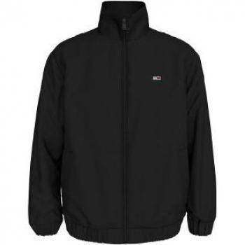 Tommy Hilfiger Men's Black Polyamide Jacket, Light Jacket, Size L, Embroidered Nylon Windbreaker