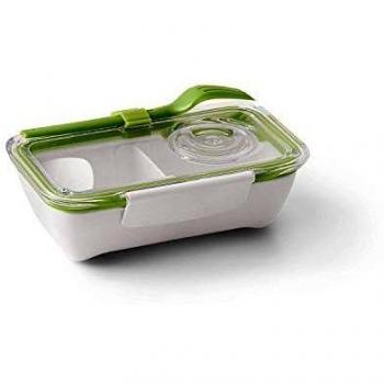 Bento Box Lima 240 g - Caja de Almuerzo con Cubiertos y Tapa Negra