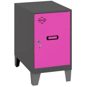 Casillero SIMONLOCKER DISM.MINI 475x300x500 con PIES ANTIDESLIZANTES - Color Antracita y Rosa