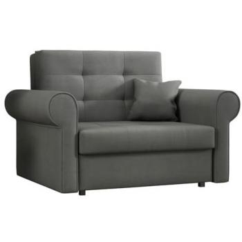 Sillón Columbus 127, Tapiz Gris, Patas de Metal, Muebles Ya Montados, 116 x 85 x 98 cm