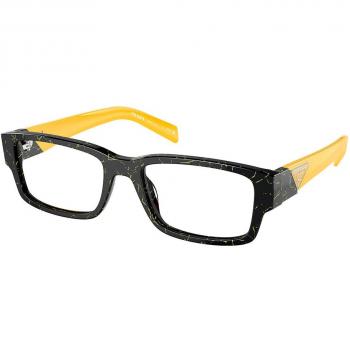 Prada PR 07ZV 19D1O1 Gafas Recetadas para Hombre Negras con Armazones Negros y Lentes de 55