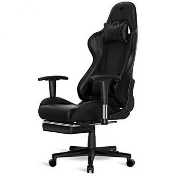 Spirit Silla of Gamer Siege Hornet Noir - inclinación/Altura/Brazos Regulables - reposapies Incorporado - hasta 120kg