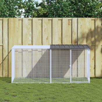 vidaXL Chicken Coop with Roof Anthracite 203x98x90 cm Galvanised Steel