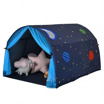 Blue Kids Bed Tent Playhouse with Carry Bag