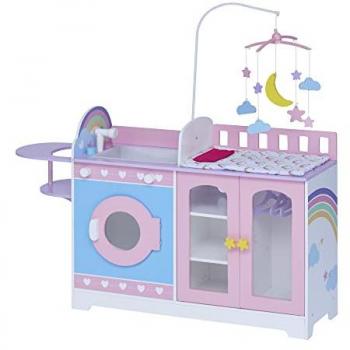 Olivia's Little World by Teamson Kids Wooden 6-in-1 Baby Doll Changing Station - multi colour