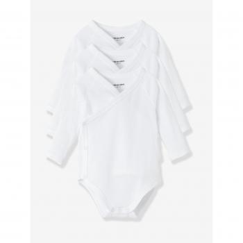 Vertbaudet – Juego de 3 bodies nacimiento Pur algodón blanco manga larga blanco blanco Talla:NAISSANCE - 50CM