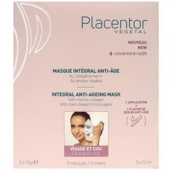 Placentor Vegetal Anti-Aging Full Face and Neck Mask - Box of 3 Sachets (35g each)