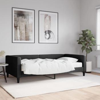 Sofá cama con colchón negro 100x200 cm en tela
