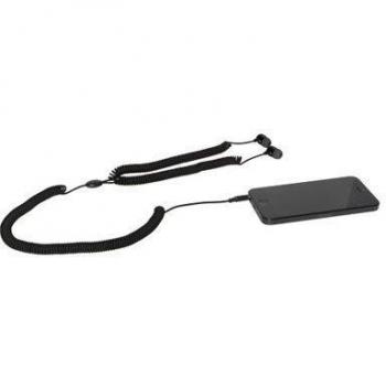 Auriculares del Cable Espiral Pulgares Arriba Curearblk? Él Negro