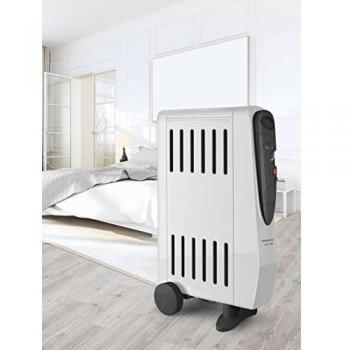 Taurus Tuareg 1500 Radiador de Aceite, Doble Efecto: radiación y convección, 3 Posiciones de Calor, humidificador Integrado, termostato Regulable, Ruedas, asa de Transporte, silencioso, W, Acero