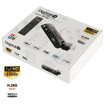 Decodificador digital terrestre HD Mini DVB-T2 con USB, HDMI, toma Scart 180°, receptor de televisión Digivolt TDT HD T2, Euroconector codo H.265