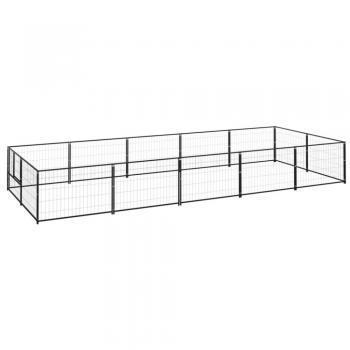 vidaXL Dog Kennel Black 10 m² Steel