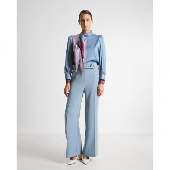Pantalones fluidos de mujer con nervio central