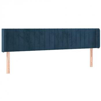 Cabecero de terciopelo azul oscuro 163x16x78/88 cm