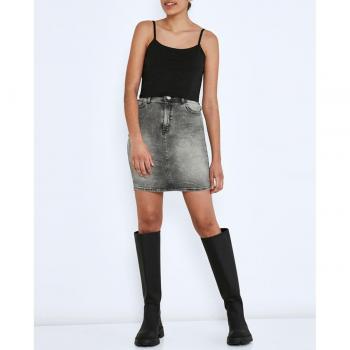 Top de mujer Noisy May de tirantes con escote recto, negro, talla XS, 88% poliéster y 12% elastano