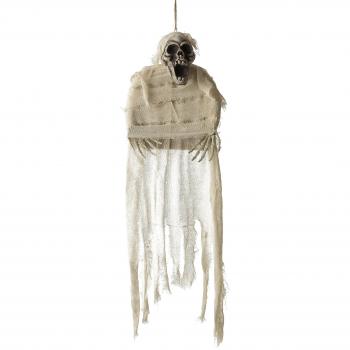 Smiffy'S 48219 Decoración Colgante Esqueleto De Momia Con Vendajes, Blanco