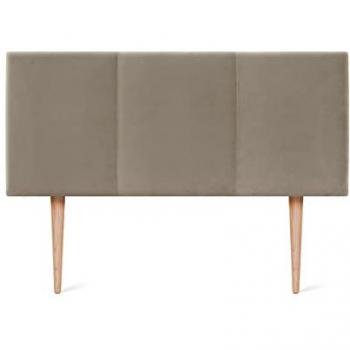 Cabecero de Terciopelo Alta Gama Modular Liso con Patas de Madera Moderno Acolchado para Cama 105x105cm Beige