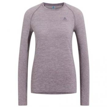 Odlo Camiseta de Manga Larga Crew Essential Seamless para Mujeres, Color Gray Ridge Melange, Talla Small