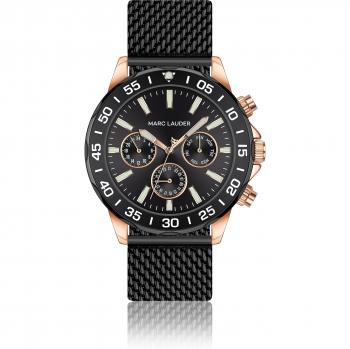 Marc Lauder Milan Black Mesh Watch - 45 mm