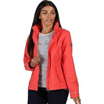 Regatta Laurenza-Chaqueta Impermeable Ligera con Capucha Plegable Jackets Waterproof Shell, Mujer, Red Sky, 18