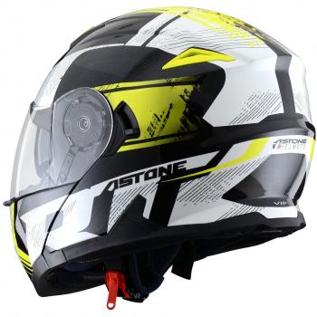 Astone Helmets - RT1200 Graphic VIP- Casque de moto modulable - Casque de moto polyvalent - Casque de moto homologué - Coque en polycarbonate - black/white/yellow fluo XL