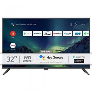 INFINITON INTV-32AF430 – Televisor Smart TV 32 HD – Android 9.0 – Google Assistant – HBBTV – 3X HDMI – 2X USB - DVB-T2/C/S2 - Modo Hotel – Clase A+