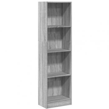Estantería de madera de ingeniería gris Sonoma 40x24x143 cm, librería, estante de almacenamiento