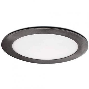 Greenice | Placa de LEDs Circular Ø170Mm 12W 860Lm 50.000H Niquel Satinado | Lámpara LED | Downlight LED | Panel LED Techo | Oficina, Fábrica, Pasillos, Baños | Blanco Frío
