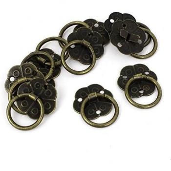 Sourcingmap - 10pcs joyero casa puerta del gabinete manija del tirón del tono del bronce del anillo