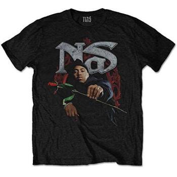 Nas Hip Hop Is Dead Black Medium T-Shirt with Red Rose Design - Official Licensed Apparel