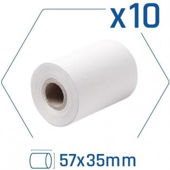 Iggual Pack de 10 Rollos de Papel Térmico para Datáfono 57x35 mm