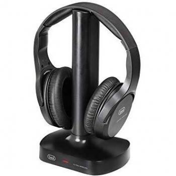 Trevi - Auriculares de TV Recargables inalámbricos inalámbricos para conexión a Cualquier Equipo con Toma de Auriculares o Salida de Audio como televisores, Equipos Hi-Fi y Reproductores MP3