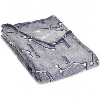 Kanguru Glow Constellations Manta para Cama Individual, Brilla en la Oscuridad, Microfibra, Azul, Individual, 130 x 230 x 3 cm