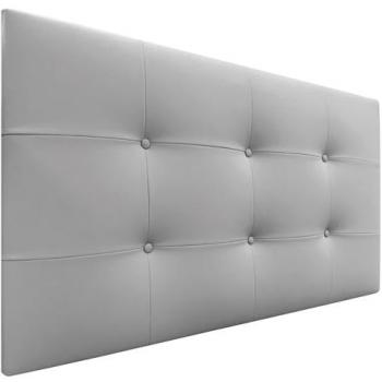 Cabecero Acolchado Capitone de Polipiel Gris Claro 110x60cm con 8cm de Grosor para Camas Individuales y Matrimonio