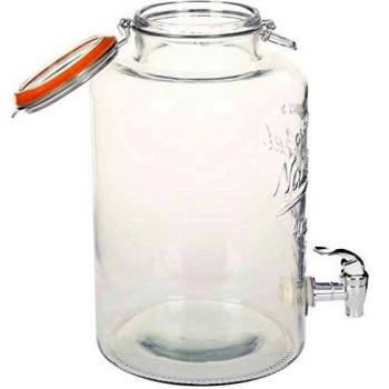 vidaXL Dispensador de agua XXL con grifo vidrio transparente 8 L