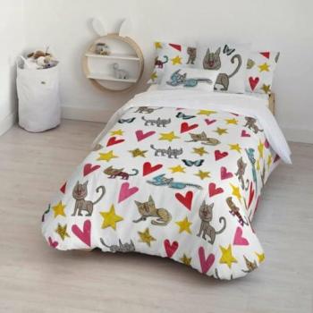 Funda Nórdica Gatets Multicolor 100% Algodón 175 Hilos 220 x 220 cm para cama de 135/140 cm