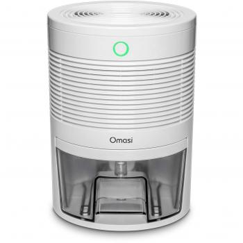 Omasi Deshumidificador electrico 600ml,Portátiles Deshumidificadores Absorben Agua 300 ml / 24 h，apagado automático, para Hogar Salón Habitación Oficina Blanco