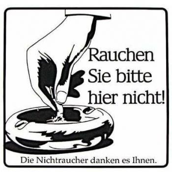 PVC-Adhesivo Rauchen Sie bitte hier nicht! NUEVO Talla. aprox. 15cm x 15cm