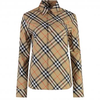 Burberry Women's Tailored Check Cotton Shirt in Beige | Size S | 8087629158013 Color B9368