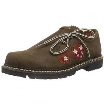 TrachtenRebell Lilli - zapato oxford de cuero mujer, color marrón, talla 39