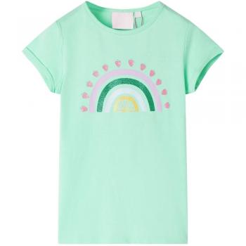 Camiseta infantil verde brillante 128