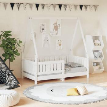 Cama infantil de madera de pino blanco 70x140 cm
