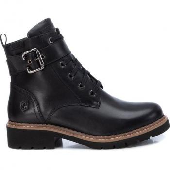Botín Militar Carmela 160047 de Piel Color Negro con Cierre de Cremallera para Mujer Talla 37