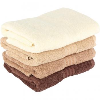 Set de Toallas de Mano Rainbow, 100% Algodón, 500 g/m², Color Crudo Crema y Marrón, Tamaño 50x90 cm