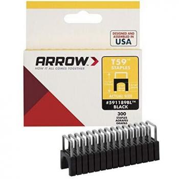 Arrow Black Insulated Staples 8x8mm, Pack of 300