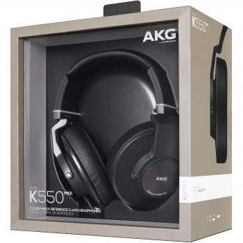 AKG K550 MKII - Auriculares supraaurales cerrados atrás plegables, color negro