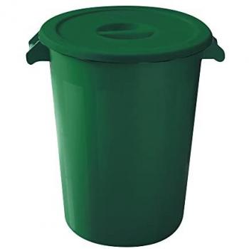 Denox Cubo Industrial 100 Litros Colores Apto para Uso Alimentario, Verde, diámetro 515x670 mm